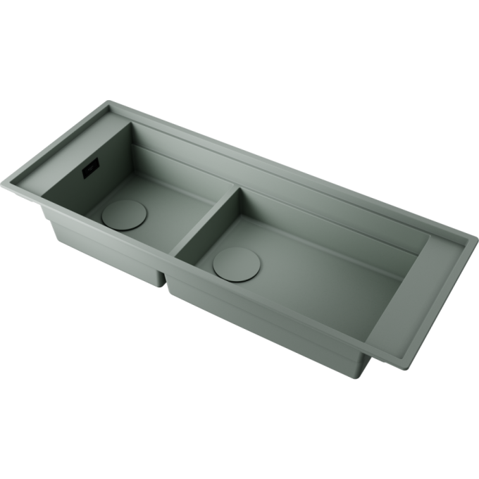 Мойка OMOIKIRI SINTESI PRO 114-2-U/I-WG Artceramic/wind green