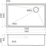 Мойка OMOIKIRI TAKI 74-U/IF-GB Side нерж.сталь/графит